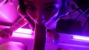 whoa that purple shower has hot fisting blowjob and strapon assfucking