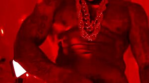 hallelujah johnson worships massive black hairy monster cock in solo masturbation frenzy