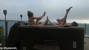 Chubby Babes Splash And Fuck In Steamy Hot Tub Fun!