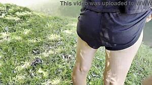 i catch public pissing moments during nature car travels in pov style