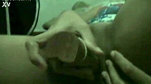 brazilian housewife curls up juicy shaved pussy with dildo toy