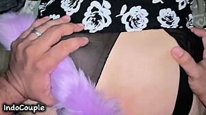 mmm, this beautiful indo wife moans loud with her secret boyfriend's anal tail plug