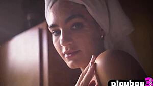 Sarah mollica strips naked posing her petite natural tits and pussy in sexy softcore reveal!