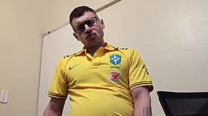 stroking hard in brazil shirt fetish foot frenzy