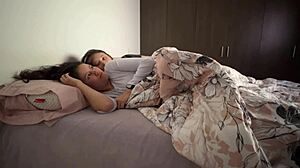 we snuggle in bed groping each other's asses intimately