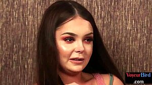 classy brunette ass tempts voyeur black guy into frantic wanking