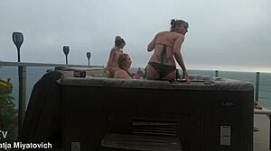 Chubby Babes Splash And Fuck In Steamy Hot Tub Fun!