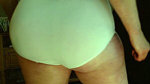dawnskye1962 watches her fat ass in sheer white panties up close