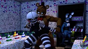 FNAF Puppet Fucked by Big Black Cocks Creampie