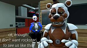 FNAF Puppet Fucked by Big Black Cocks Creampie