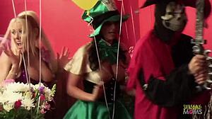 Busty Milfs in Costumes Get Pussies Stuffed with Big Cocks