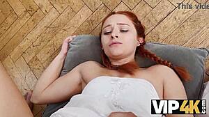 VIP4K cute Czech bride pigtails redhead married takes tight small tits painal hardcore close up moaning