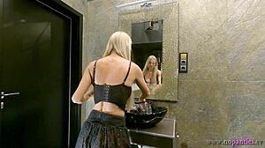 damn those big tits in her see through miniskirt... no panties tonight