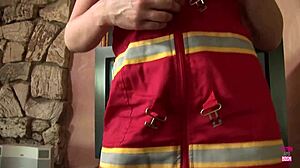 hot fireman cassidy banks bounces her big tits cowgirl on huge cock for cash