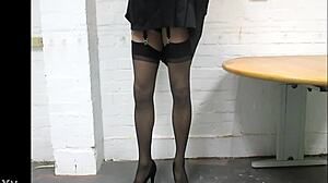 Cute Slut's Panties Soaked in Pussy Cum Under Sexy Stockings?