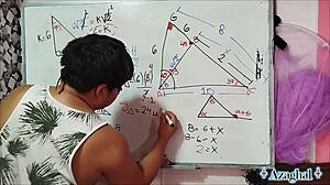 Asian Nerd Teacher Sexual Math Challenge