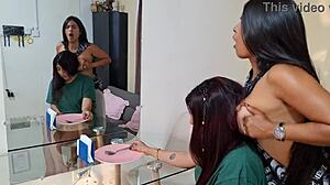 Curvy Stepmom and Busty Stepdaughter Ring in New Year with Intimate Touches