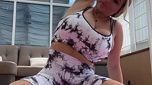 Yoga babe's big natural saggy tits and hard nipples oval bounce starting out