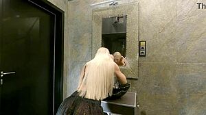 damn those big tits in her see through miniskirt... no panties tonight