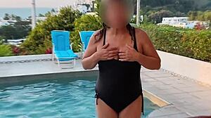 i flash huge tits on beach making cocks hard everyone craves my curvy milf pussy