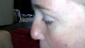 pretty blonde gags on cock with sloppy deepthroat choking and spitting