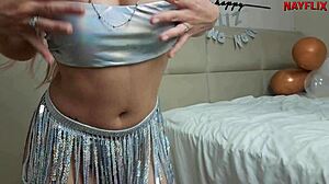 blonde brazilian babe gives sexy jerk off instructions solo