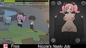 nicole's clean job hides her nasty erotic interactive game secrets