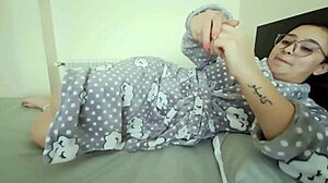cheating housewife in sexy maid outfit bends over for friend's doggystyle creampie