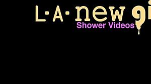 blonde teen exposes shaved body in steamy bath