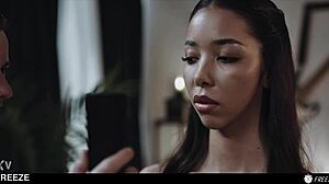 my ebony slut lia lin gets frozen time fucked face and pussy hard