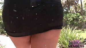 what if a thick brunette latina flashed her shaved pussy naked in public?