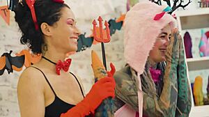 anuskatzz and stacy bloom, wanna see our halloween anal toys, atm lesbian pussy licking with huge dildos?