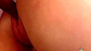 Natasha Nice's shaved pussy slammed on countertop ends with thick facial
