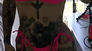 melody radford looks so cute slipping into that tiny micro bikini... damn