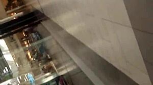 voyeur spies black ebony ass folding candid in old shop hidden cam