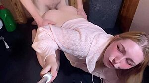 Petite Classmate Pounds My Pussy Doggystyle at Home