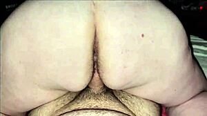 whoa thick bbw milf's big butt spread wide for huge creampie load! 🍑💦