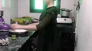 Desi Wife Takes Rough Kitchen Fuck While Cooking