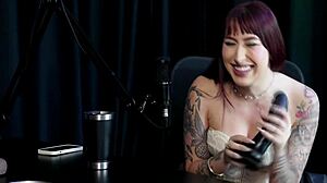 Karol Redxxx teases with sloppy blowjob demo smooth pussy twerk big tits on sheer red