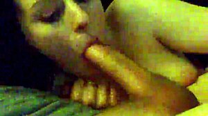 Amateur couple rocks homemade monster cock blowjob!