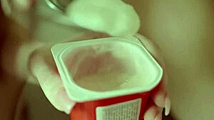 good morning elizabeth licks nicolette's petite pussy in steamy kitchen lesbian session