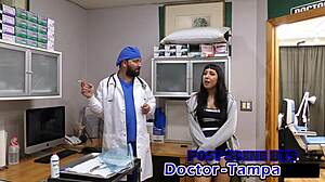 Dr Tampa's Relaxation Gyno Exam Spreads Selena Sativa's Shaved Pussy