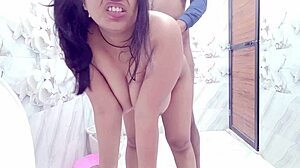 i pound stepsis wet pussy doggystyle in bathroom sink