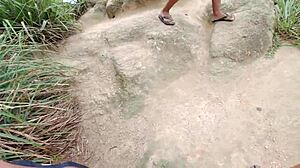 Skinny Ninfeta Carioca Fucks Raw in Woods with Couple, Caught Public but Keeps Riding Big Cocks!