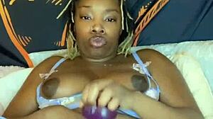 my friend showed me this horny shaved pussy squirting trick with her dildo