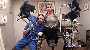dr tampa runs orgasm research on naomi alice's gaping shaved pussy