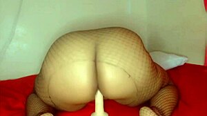 hey watch me grind this dildo in stockings until i squirt and cum hard