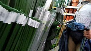 check out this hairy upskirt flash while shopping in the store...