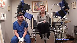 dr tampa runs orgasm research on naomi alice's gaping shaved pussy