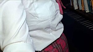 Redhead Teen Caught Sucking Cock in School Library